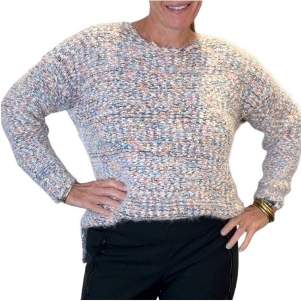 EASEL Multi pastel fuzzy sweater M/L